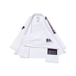 Kimono Blanco de BJJ para Hombre, Logotipo Bordado en la Manga Izquierda, 100% Algodón, Duradero, Corte Regular, Ropa de Artes Marciales para Adultos - Product Image 3