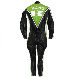 Combinaison de course MotoCP Rawasaki 1 pièce en cuir de vachette/canguro pour moto, combinaison de piste/équitation MotoCp pour motards de niveau avancé - Product Image 2