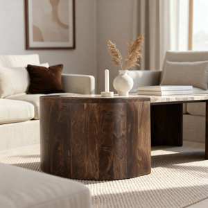 โต๊ะกาแฟทรงวงรี แวนดานา เอลารา เซนทริกซ์ ทำจากไม้มะม่วงและหินอ่อน - Product Image 2