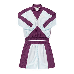 Affordable Price OEM Custom Logo Nylon Tracksuit <b>Jacket</b> and Shorts Set <b>Lightweight</b> <b>Running</b> Sportswear - Product Image 3