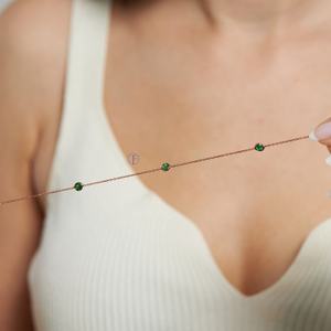 Natural Emerald Beaded <b>Bracelet</b> 925 Sterling <b>Silver</b> 14K Gold Plated Multi Stone GIA Certified Luxury Minimalist Jewelry Gift for - Product Image 3