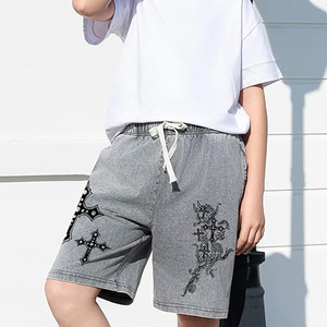 กางเกงขาสั้นย้อมสีแบบขายส่ง ผู้ผลิต OEM ผ้าฝ้ายเทอร์รี่ฟอกสีสไตล์สตรีทแวร์ กางเกงขาสั้นสั่งทำจำนวนมาก - Product Image 3