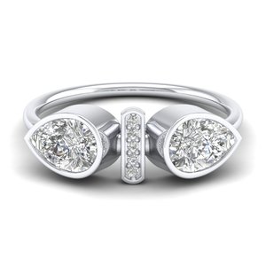 Bagues de fiançailles REYES GRA certifiées VVS en moissanite, double pierre en forme de poire, en argent sterling 925, bijoux de mariage pour cadeau - Product Image 5