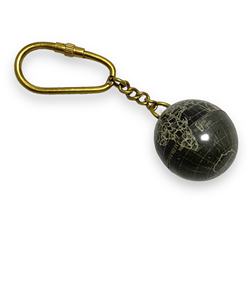 Porte-clés et mousqueton portables en laiton poli, design globe, pour le transport quotidien - Product Image 3