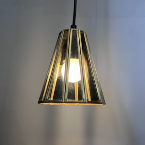Luminaire suspendu décoratif pour salon, design artisanal, verre noir, forme conique, LED, lumière blanche chaude douce - Product Image 3