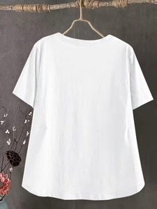 Men's 100% Cotton <b>Short</b> <b>Sleeve</b> Oversized Men's White <b>Short</b> <b>Sleeve</b> T-Shirt With Character Print Loose Fit Casual O-Neck Knitted - Product Image 2