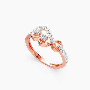 Anillo de Compromiso Clásico Romántico para Mujer en Oro Rosa de 18K con Diamantes Naturales de Corte Brillante Redondo y Banda Trenzada - Product Image 6