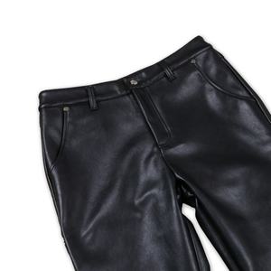 Pantalon en cuir décontracté pour homme, style moto, coupe slim, léger, imperméable, écologique, séchage rapide – Nouvelle collection en gros de haute qualité - Product Image 2