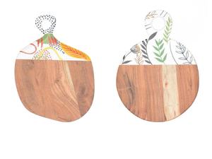 Tabla de Cortar de Madera Natural con Resina, Duradera, para Queso, Verduras y Charcutería - Product Image 4
