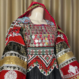 ผู้ผลิตมืออาชีพ รับผลิตเสื้อผ้าสตรีชาวอัฟกันคูชีแบบวินเทจ ชุดชนเผ่าอัฟกันคูชีแบบดั้งเดิม ชุดเซ็ตสำหรับผู้หญิง - Product Image 2
