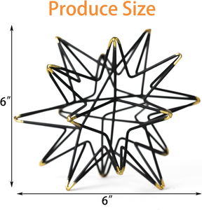 Escultura de Estrella Negra, Esfera Decorativa con Detalles Dorados, Adorno Artístico Moderno para Mesa, Sala de Estar, Oficina, Estante, Hogar - Product Image 3
