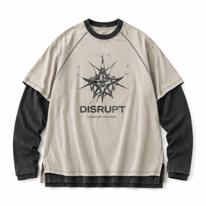 Camiseta de Manga Larga Raglán de Doble Capa de Algodón Grueso de 300g, para Hombre, Talla Grande, Estampado Gráfico Vintage, Logotipo Personalizado, Precio Bajo - Product Image 1