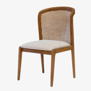 Silla de Jardín de Diseño Moderno con Estructura de Ratán y Patas de Madera de Teca Sólida para Decoración de Restaurantes, Muebles Comerciales - Product Image 2