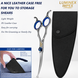 Juego de tijeras de primera calidad para el cuidado de mascotas, fabricadas con acero inoxidable de alta calidad, kit profesional para cortar el pelo de perros y gatos con estuche - Product Image 1