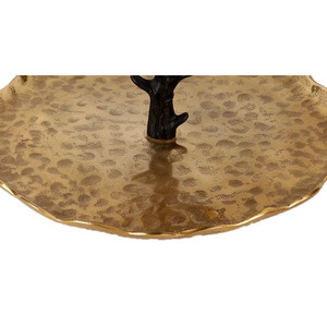 Impresionante soporte dorado para tartas con una elegante asa de coral negro, un centro de mesa de lujo perfecto para su mesa de postres. - Product Image 4