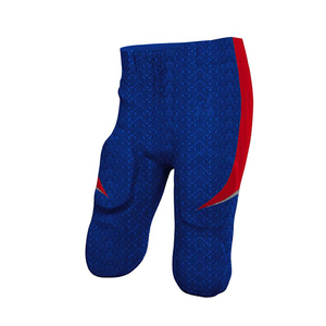Custom American Football Uniform Set Blue <b>Red</b> Sublimated Jersey Pants Men's Sleeveless V-Neck Moisture Wicking Polyester - Product Image 5