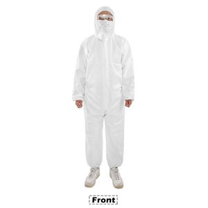 Tuta Protettiva Monouso Elastica con Cappuccio Bianca per Sicurezza - Product Image 1