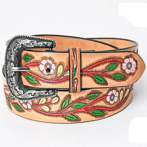 Por encargo de alta calidad de los hombres de moda occidental de cuero herramientas cinturón floral grabado latón hebilla cinturón de vaquero - Product Image 4