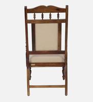 Fauteuil traditionnel en bois de Sheesham à dossier haut et accoudoirs