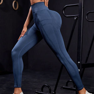 Pantalon de yoga moulant taille mi-haute pour femme, brossé double face, effet galbe fessier, imprimé hiver, pour la course et le fitness - Product Image 1