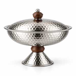 Silver Plated Finishing Custom Shape Casseroles Server Hot <b>Pot</b> For Food Supplies Classic Style Hammered Design Hot <b>Pot</b> - Product Image 4