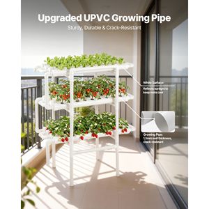 Kit di Coltivazione Idroponica a 3 Livelli con 108 Postazioni, Tubi in UPVC e Irrigazione Temporizzata per Giardini - Product Image 5