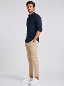 Pantalones Chinos de Lona para Hombre en Beige, Negro, Azul Marino, Verde Oliva, Gris y Blanco, Transpirables, de Secado Rápido, Casuales - Product Image 5