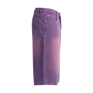 Pantalones Bermuda de Lana para Hombre, Tallas Grandes, Cintura Media, Teñido Degradado, Transpirables, Elásticos, Estilo Casual Lavado, Cierre de Botones - Product Image 4