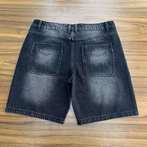 SHH INDUSTRIES Pantalones Cortos Vaqueros de Hombre a la Moda, Resistentes al Viento, Ecológicos, con Decoración de Botones y Cinturón, de Algodón Lavado, Corte Recto, para Verano - Product Image 2