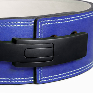 Ceinture de musculation en cuir de vache bleu Saar Industries, boucle réglable, soutien lombaire pour l'entraînement en force - Product Image 4
