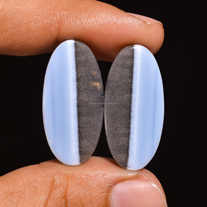 Wholesale FAIJAN GEMS Natural Owhyee <b>Blue</b> <b>Opal</b> Cabochon Discount Loose Polished Flat Back Crystal Gemstones Rajasthan Third - Product Image 2