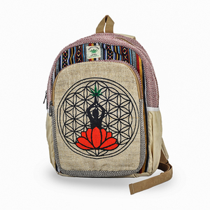 Sac à dos de sport décontracté en coton et chanvre - Product Image 1
