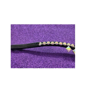 Custom Logo Multi-Color Crystal High Quality Custom Design Comfortable Black Brown Leather Equestrian Halter Brow Band for Horse - Product Image 1