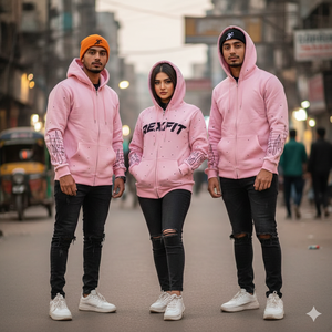 Fabricant de sweats à capuche personnalisés avec fermeture éclair entièrement ornée de strass, sweats à capuche streetwear avec appliques brodées, sweats à capuche et sweat-shirts pour hommes - Product Image 3