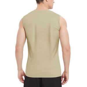 เสื้อกล้ามผู้ชายแขนกุดคอโอระบายอากาศผ้าโพลีเอสเตอร์สีพื้น - Product Image 5