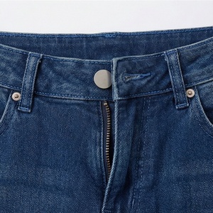 <b>Women's</b> High Waist <b>Denim</b> Pencil <b>Skirt</b> Solid Blue Washed <b>Midi</b> <b>Skirt</b> with Frayed Hem - Product Image 4
