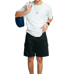 Shorts en jean décontractés pour hommes, coupe droite et ample, longueur genou, style streetwear, personnalisables, vente en gros - Product Image 1