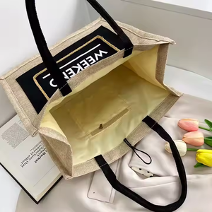 Bolsa de Yute Resistente de Fibra Natural para Compras con Asas Reforzadas para Mercados de Agricultores y Tiendas Minoristas - Product Image 5