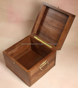 Boîte de rangement en bois d'acacia massif faite à la main Boîte en bois décorative écologique avec finition élégante en bois d'acacia - Product Image 2