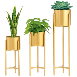 Macetero de Hierro Metálico con Soporte Elevado, Resistente a la Oxidación, Ligero, Fácil de Instalar, para Decoración del Hogar, Jardín u Oficina - Product Image 1