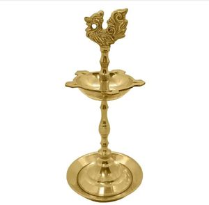 Lampe à huile Diya Zen Asiatique en Cuivre de Haute Qualité, Design Traditionnel Fantaisie Paon, Prix du Marché - Product Image 1