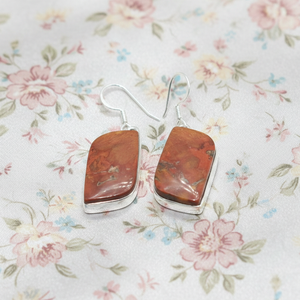 Pendientes de Plata de Ley 925 con Forma de Cometa de Jaspe Norena Natural, Chapados en Oro Rosa y Oro Amarillo, Joyería Minimalista de Lujo para Mujer - Product Image 4