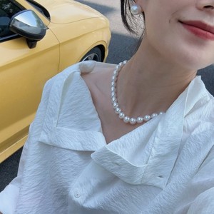 Collier de perles d'eau douce naturelles de haute qualité Zhuji, 10-11 mm, non nucléaires, chaîne mère, forte luminosité, perles d'eau douce non nucléaires - Product Image 2