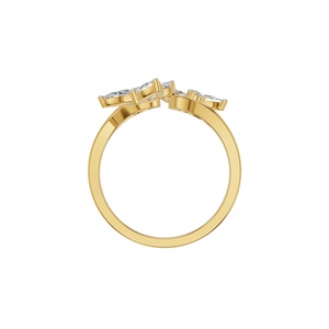 Yellow <b>Gold</b> Marquise Diamond Flower <b>Cocktail</b> <b>Ring</b> Women's Romantic Engagement <b>Ring</b> Prong Setting - Product Image 4