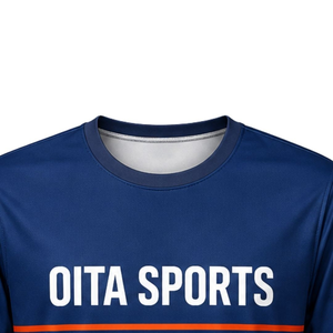 T-shirt de sport en polyester bleu pour homme, vêtement d'entraînement athlétique, uniforme d'équipe, tenue de match en plein air, performance - Product Image 3