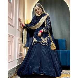 ชุดงานแต่งงานสวยงาม เสื้อเลเฮนกาพร้อมผ้าคลุมไหล่แฟนซี - Product Image 5