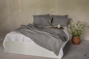 Ensemble de literie en lin de style occidental, ensemble de housse de couette pour lit double, lit queen - Product Image 2