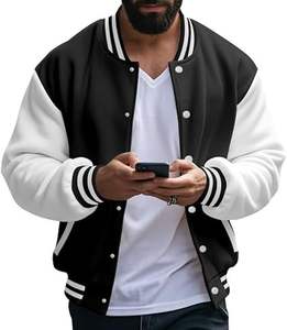 Veste d'hiver confortable pour homme, style Letterman, col montant, logo sur le devant, coupe-vent, haute qualité, écologique, à prix raisonnable - Product Image 1