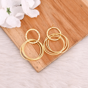 Pendientes de latón sencillos hechos a mano, joyería moderna para mujer, pendientes redondos de latón de alta calidad, pedido al por mayor - Product Image 4