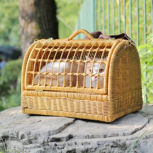 Best Woven Rattan Cat Dog Puppy Animal Carrying Bag Wicker Pet Carrier Furniture OEM All Sizes - Product Image 4